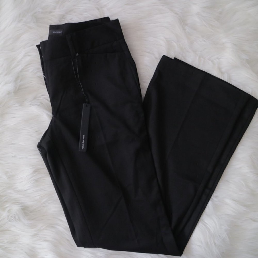 NEW Harve Bernard Women Black Dress Working Wide Leg Pants Size 2 - Picture 1 of 5